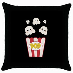 Cute Kawaii Popcorn Throw Pillow Case (Black)