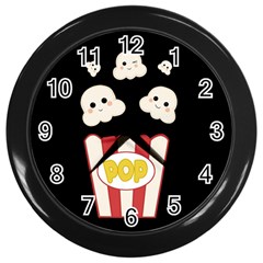 Cute Kawaii Popcorn Wall Clocks (Black)