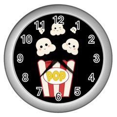 Cute Kawaii Popcorn Wall Clocks (Silver) 