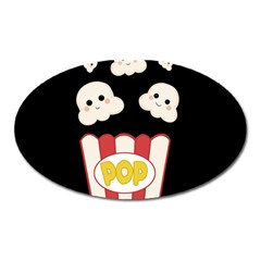 Cute Kawaii Popcorn Oval Magnet