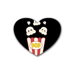 Cute Kawaii Popcorn Heart Coaster (4 pack) 