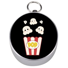 Cute Kawaii Popcorn Silver Compasses