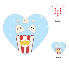 Cute Kawaii Popcorn Playing Cards (heart)  by Valentinaart