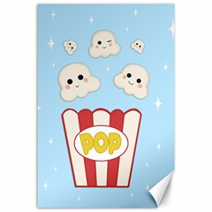 Cute Kawaii Popcorn Canvas 24  X 36  by Valentinaart