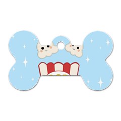 Cute Kawaii Popcorn Dog Tag Bone (one Side) by Valentinaart