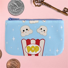 Cute Kawaii Popcorn Large Coin Purse by Valentinaart