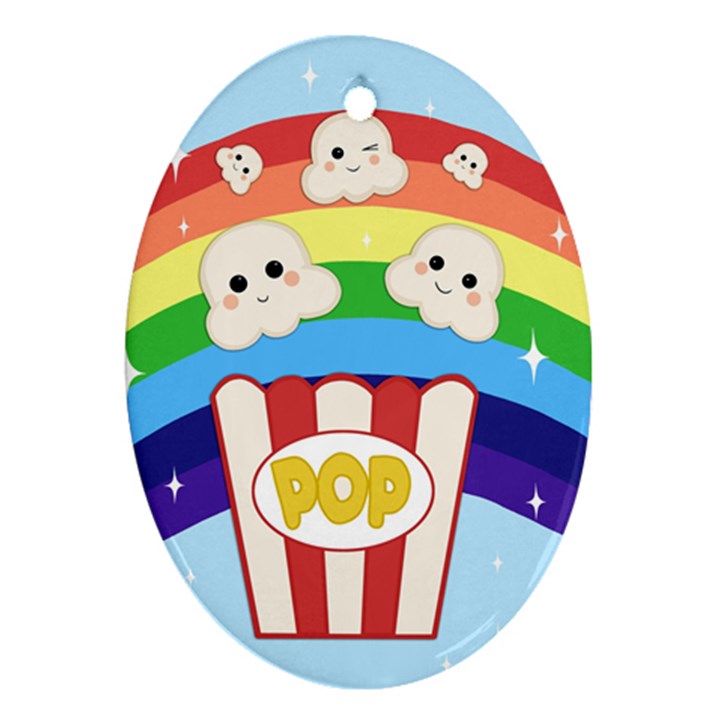 Cute Kawaii Popcorn Ornament (Oval)