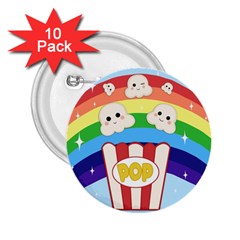 Cute Kawaii Popcorn 2.25  Buttons (10 pack) 