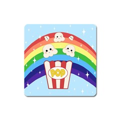 Cute Kawaii Popcorn Square Magnet