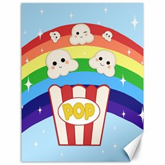 Cute Kawaii Popcorn Canvas 12  x 16  