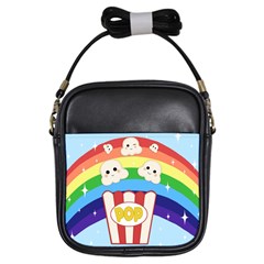 Cute Kawaii Popcorn Girls Sling Bags by Valentinaart