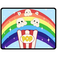 Cute Kawaii Popcorn Fleece Blanket (Large) 