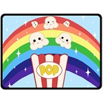 Cute Kawaii Popcorn Fleece Blanket (Large)  80 x60  Blanket Front