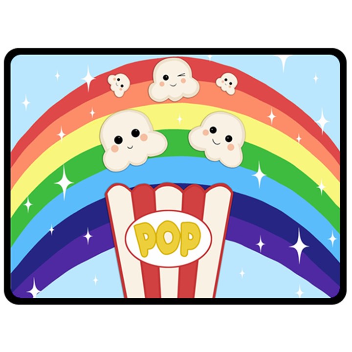 Cute Kawaii Popcorn Fleece Blanket (Large) 