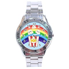 Cute Kawaii Popcorn Stainless Steel Analogue Watch