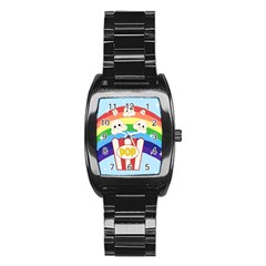 Cute Kawaii Popcorn Stainless Steel Barrel Watch