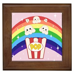 Cute Kawaii Popcorn Framed Tiles by Valentinaart