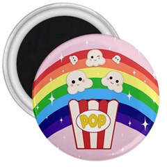 Cute Kawaii Popcorn 3  Magnets by Valentinaart