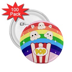 Cute Kawaii Popcorn 2 25  Buttons (100 Pack)  by Valentinaart