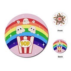 Cute Kawaii Popcorn Playing Cards (round)  by Valentinaart