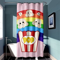 Cute Kawaii Popcorn Shower Curtain 36  X 72  (stall)  by Valentinaart