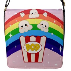 Cute Kawaii Popcorn Flap Messenger Bag (s) by Valentinaart