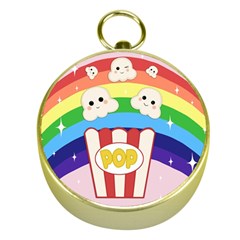 Cute Kawaii Popcorn Gold Compasses by Valentinaart