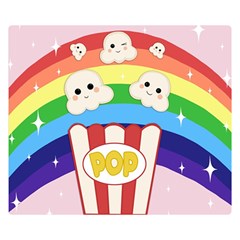 Cute Kawaii Popcorn Double Sided Flano Blanket (small)  by Valentinaart