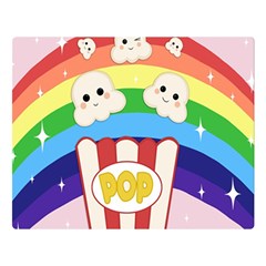 Cute Kawaii Popcorn Double Sided Flano Blanket (large)  by Valentinaart