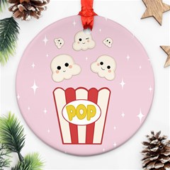 Cute Kawaii Popcorn Ornament (round) by Valentinaart