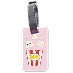 Cute Kawaii Popcorn Luggage Tags (one Side)  by Valentinaart