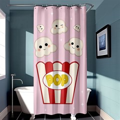 Cute Kawaii Popcorn Shower Curtain 36  X 72  (stall)  by Valentinaart