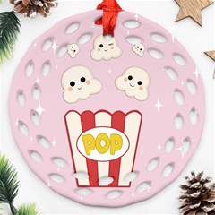 Cute Kawaii Popcorn Ornament (round Filigree) by Valentinaart