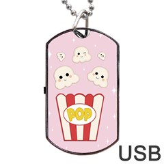 Cute Kawaii Popcorn Dog Tag Usb Flash (two Sides) by Valentinaart