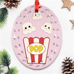 Cute Kawaii Popcorn Ornament (oval Filigree) by Valentinaart