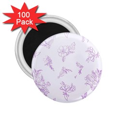 Beautiful,violet,floral,shabby Chic,pattern 2 25  Magnets (100 Pack)  by NouveauDesign