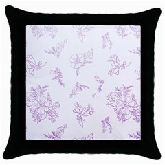 Beautiful,violet,floral,shabby Chic,pattern Throw Pillow Case (black) by NouveauDesign