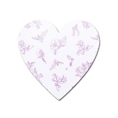 Beautiful,violet,floral,shabby Chic,pattern Heart Magnet by NouveauDesign