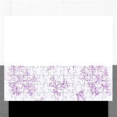 Beautiful,violet,floral,shabby Chic,pattern Rectangular Jigsaw Puzzl by NouveauDesign