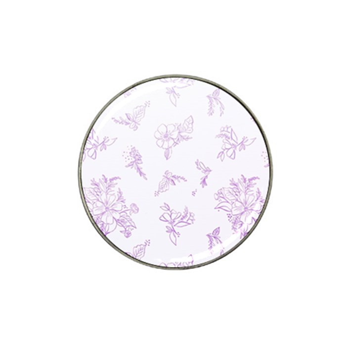 beautiful,violet,floral,shabby chic,pattern Hat Clip Ball Marker