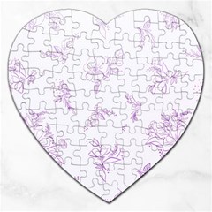 Beautiful,violet,floral,shabby Chic,pattern Jigsaw Puzzle (heart) by NouveauDesign