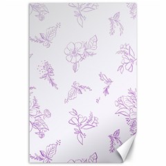 Beautiful,violet,floral,shabby Chic,pattern Canvas 24  X 36  by NouveauDesign