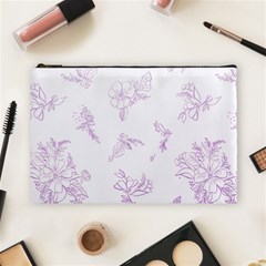 Beautiful,violet,floral,shabby Chic,pattern Cosmetic Bag (large)  by NouveauDesign