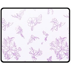 Beautiful,violet,floral,shabby Chic,pattern Fleece Blanket (medium)  by NouveauDesign