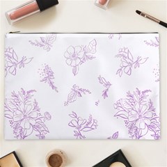 Beautiful,violet,floral,shabby Chic,pattern Cosmetic Bag (xxl)  by NouveauDesign