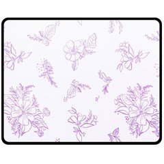 Beautiful,violet,floral,shabby Chic,pattern Double Sided Fleece Blanket (medium)  by NouveauDesign