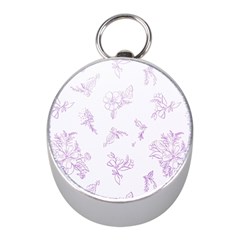 Beautiful,violet,floral,shabby Chic,pattern Mini Silver Compasses by NouveauDesign