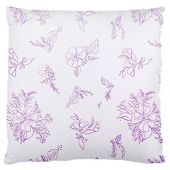 Beautiful,violet,floral,shabby Chic,pattern Large Flano Cushion Case (two Sides) by NouveauDesign