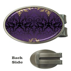 Art Nouveau,vintage,damask,gold,purple,antique,beautiful Money Clips (oval)  by NouveauDesign