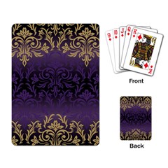 Art Nouveau,vintage,damask,gold,purple,antique,beautiful Playing Card by NouveauDesign